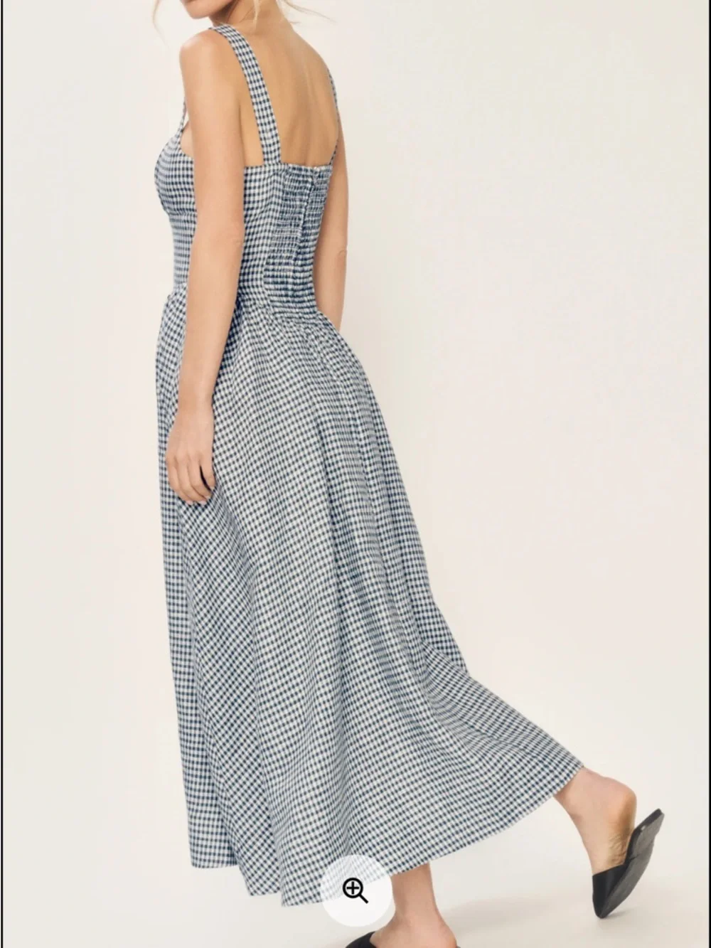 Reformation Women’s Linen Blue & White Gingham Dress - Sleeveless Midi - Picture 4 of 10